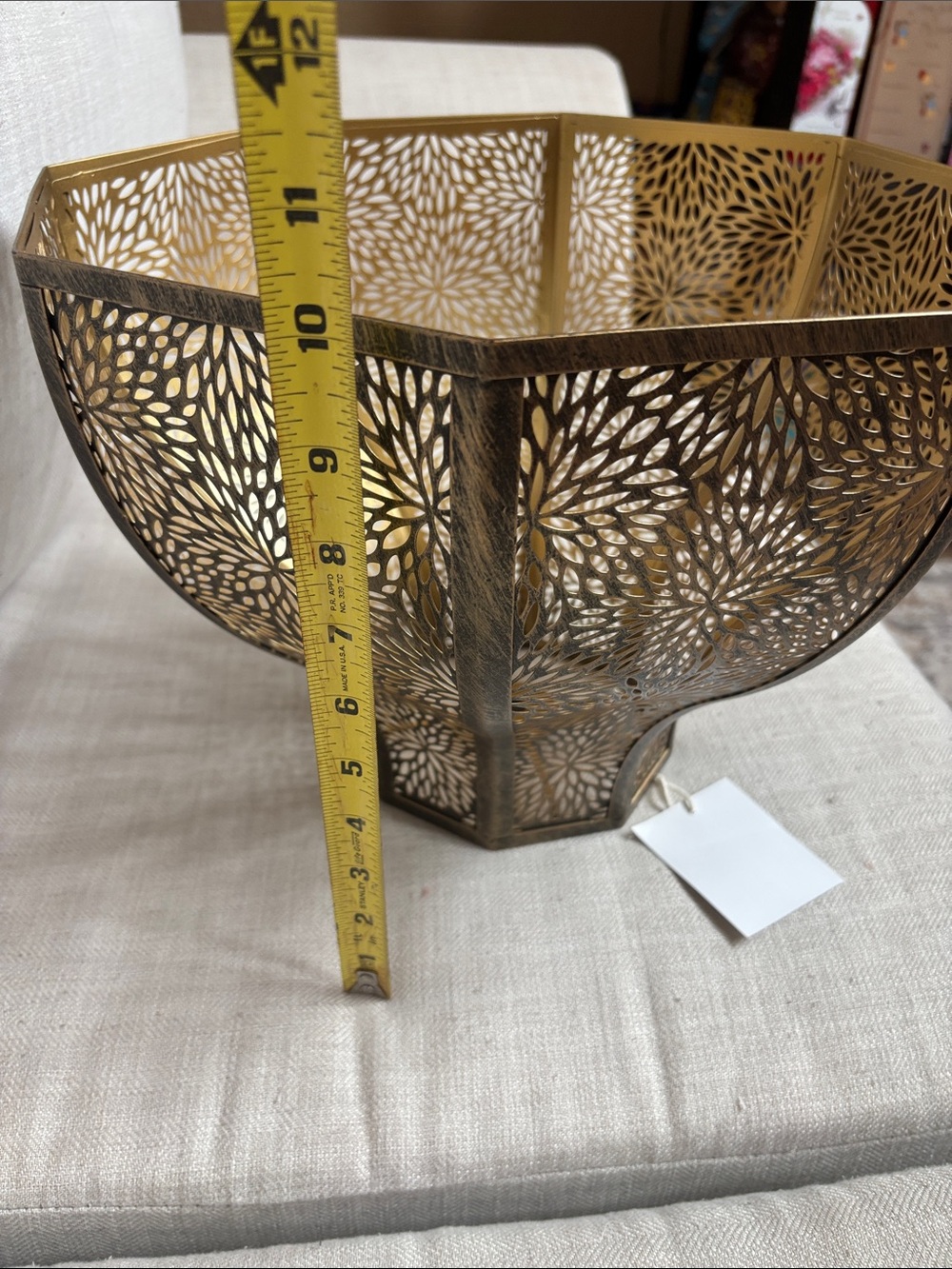 SWAIFDEE Eight-Petal Lotus Metal Lamp Shade Antique Bronze Etched Floral Décor - Picture 14 of 15